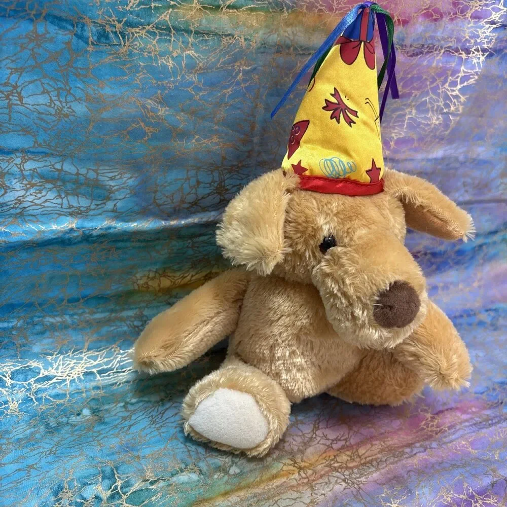 Dan Dee Collectors Choice Happy Birthday Hat Dog Plush With Hat 8”